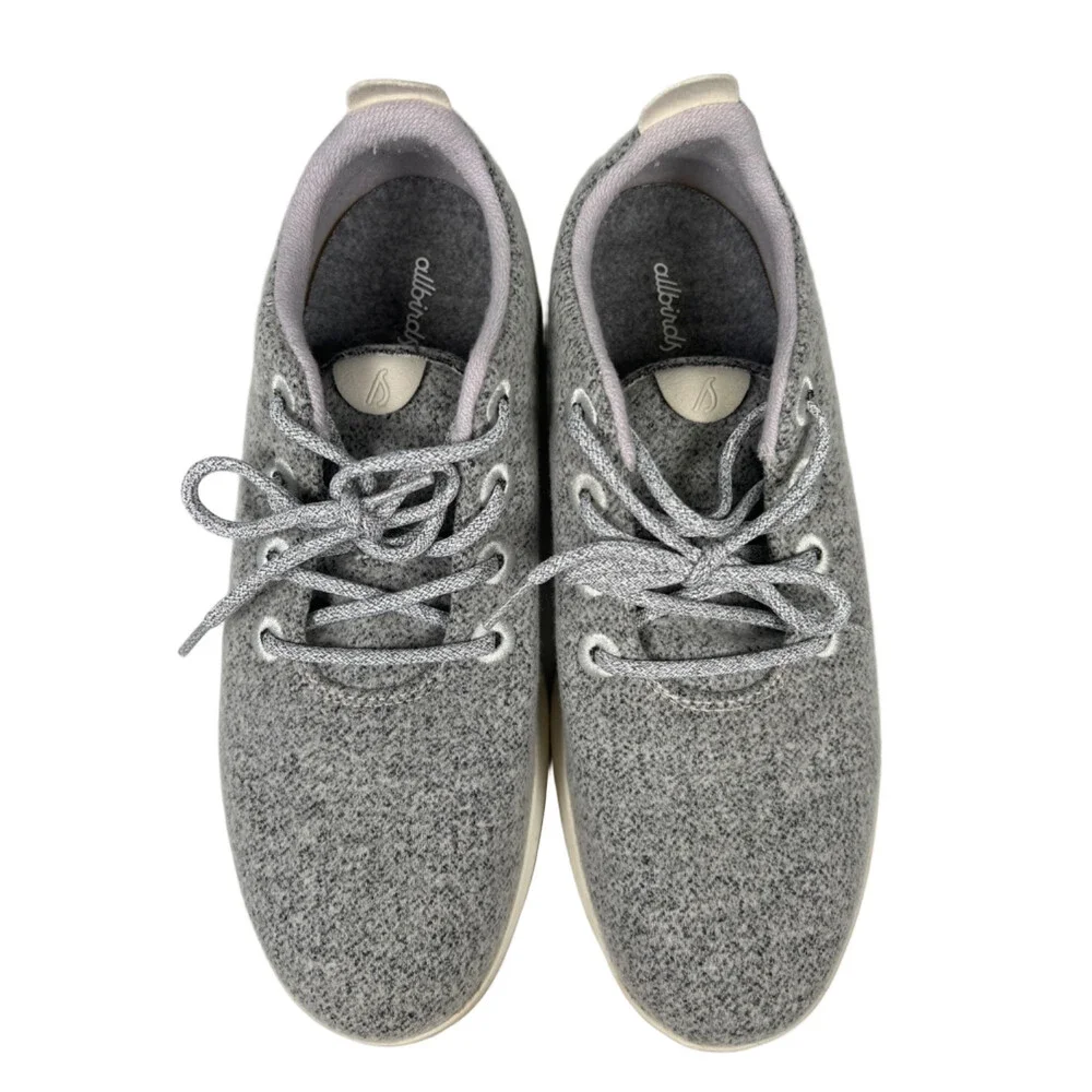 Allbirds Women's Gray ZQ Merino Wool Lace Up Runner Sneakers - 11